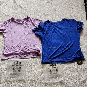 Amazon Short Sleeve Tops Crew Neck Lavender and Royal Blue BUNDLE Sz M/L NWT